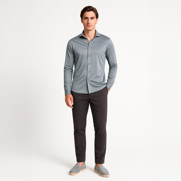 Mistgrijs formeel overhemd