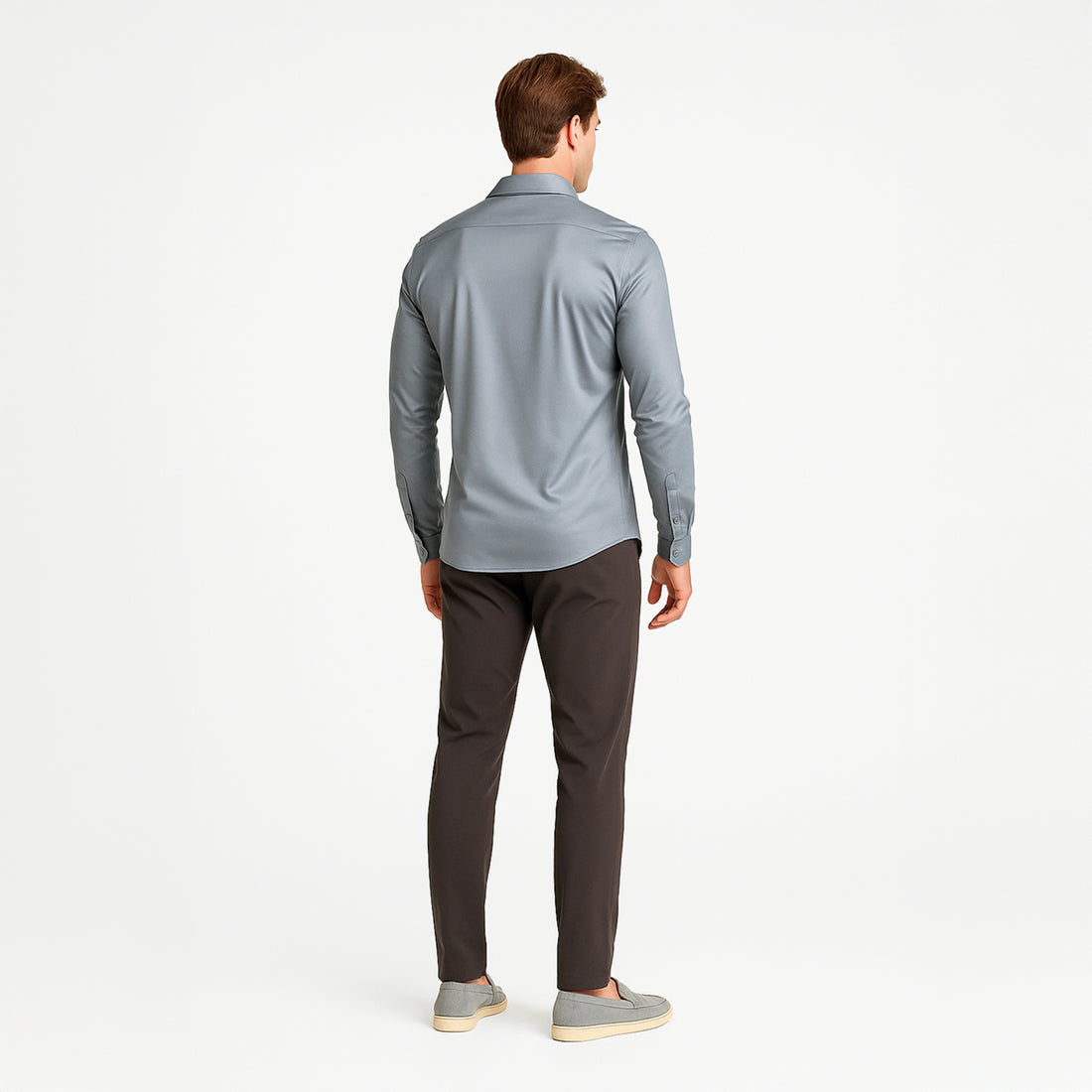 Mistgrijs formeel overhemd