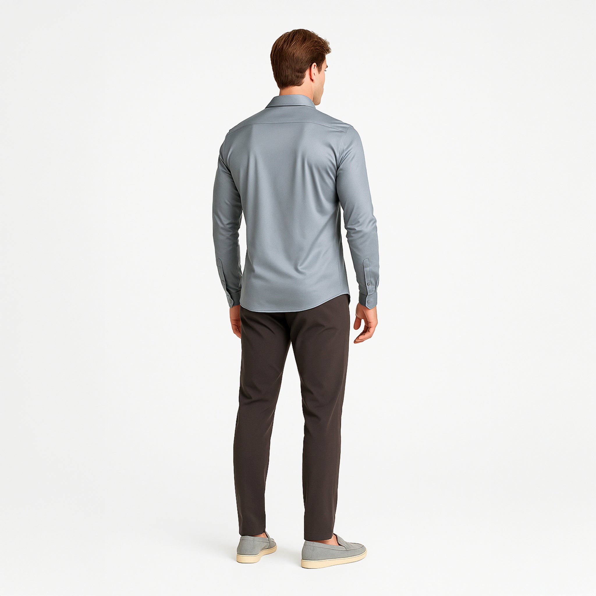 Mistgrijs formeel overhemd