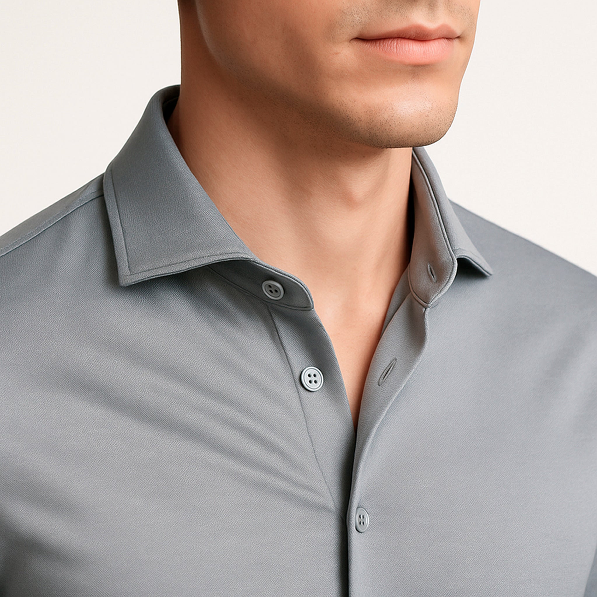 Mistgrijs formeel overhemd