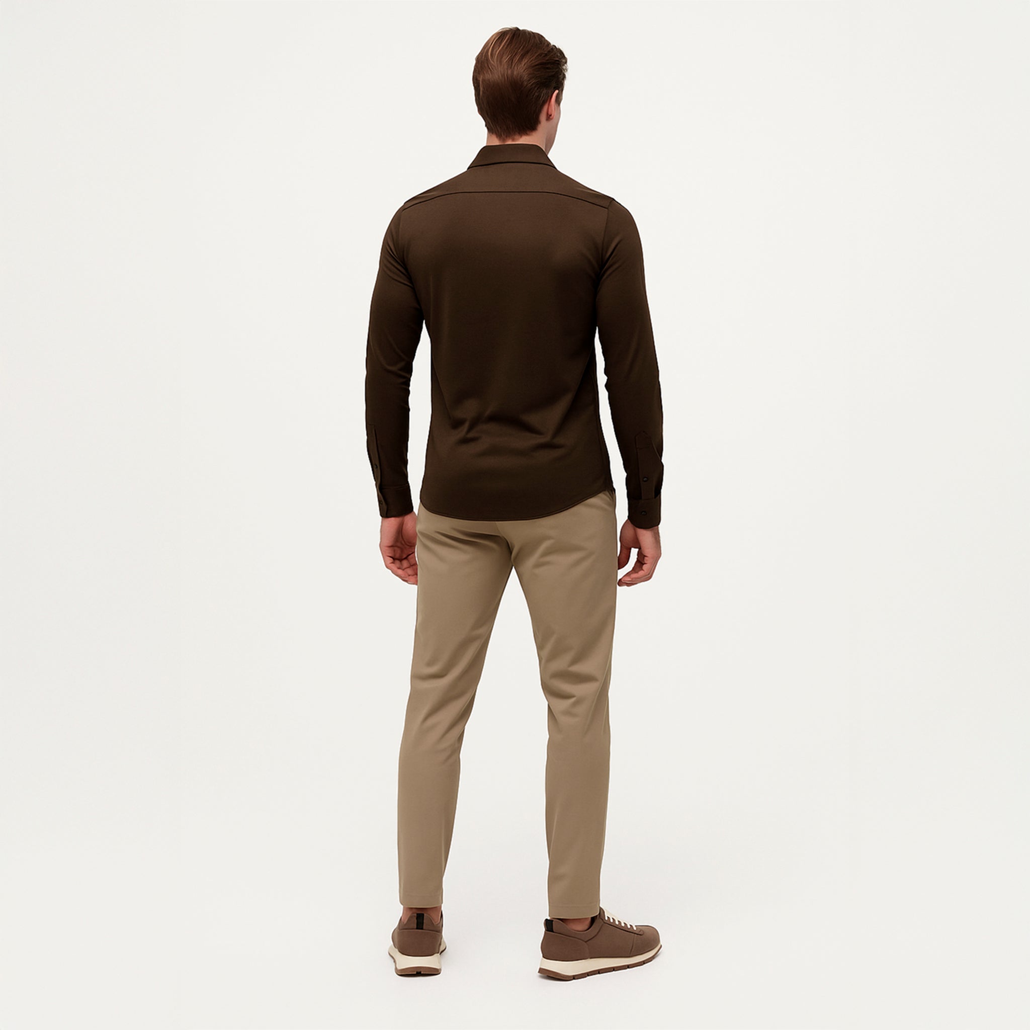 Mochabruin formeel overhemd