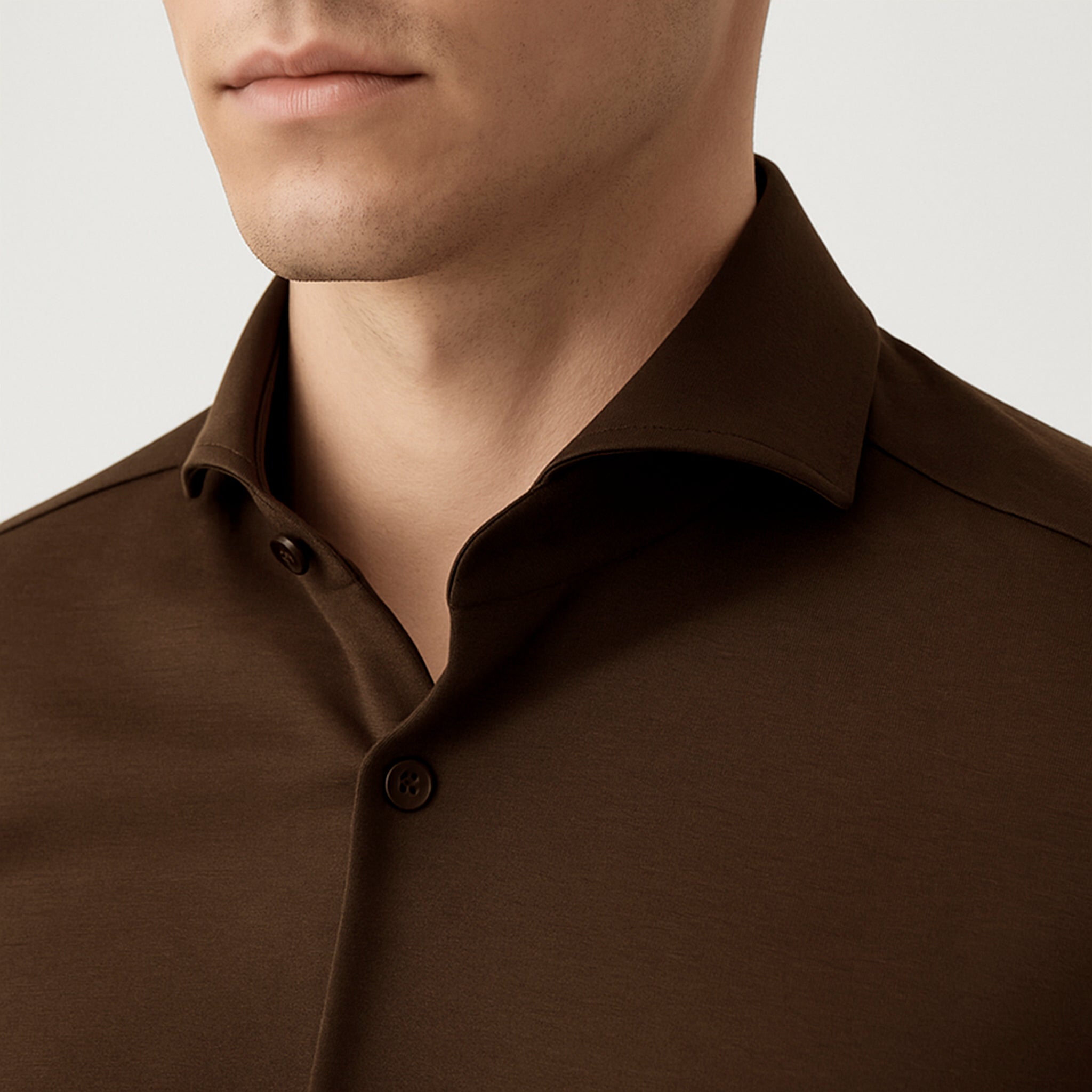 Mochabruin formeel overhemd
