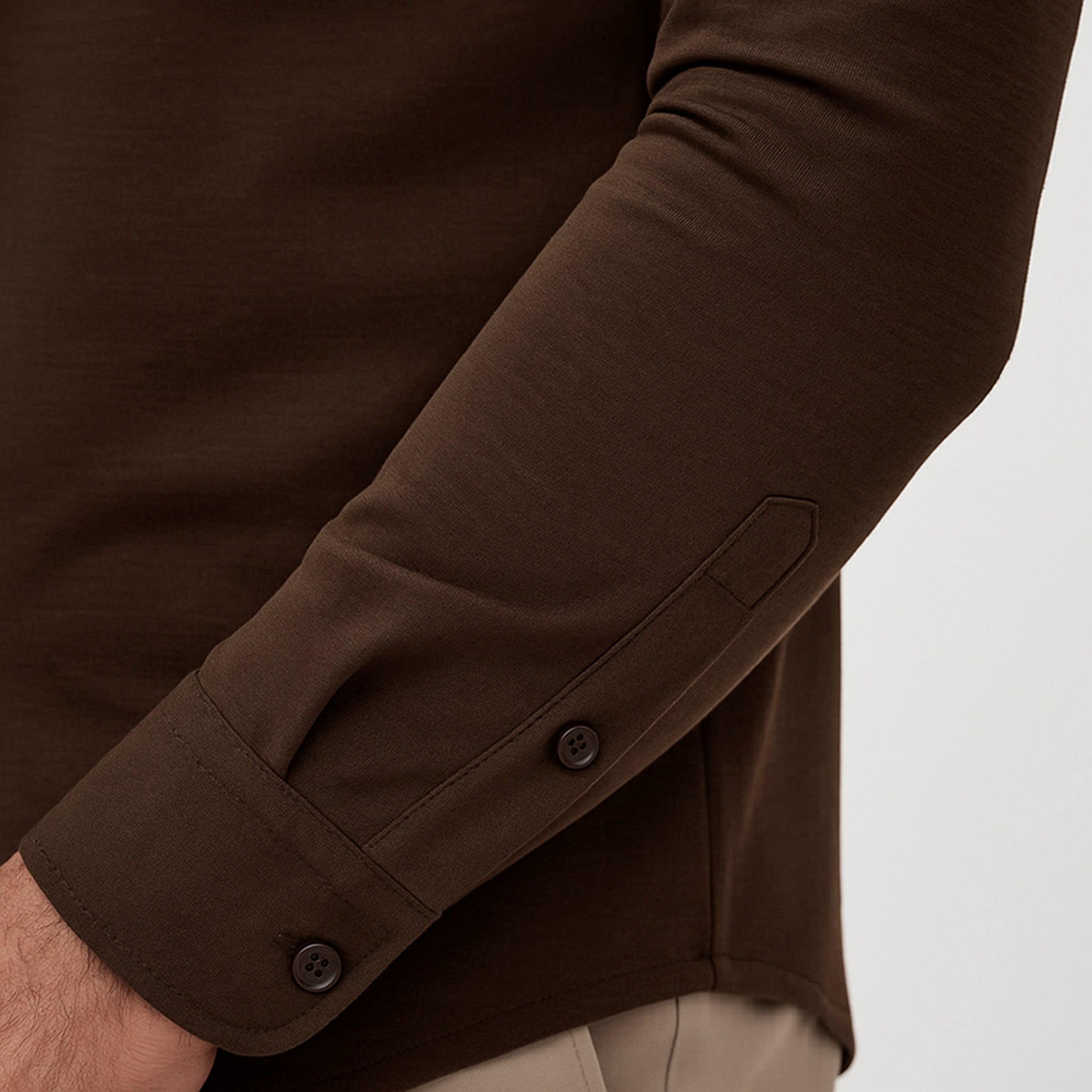 Mochabruin formeel overhemd