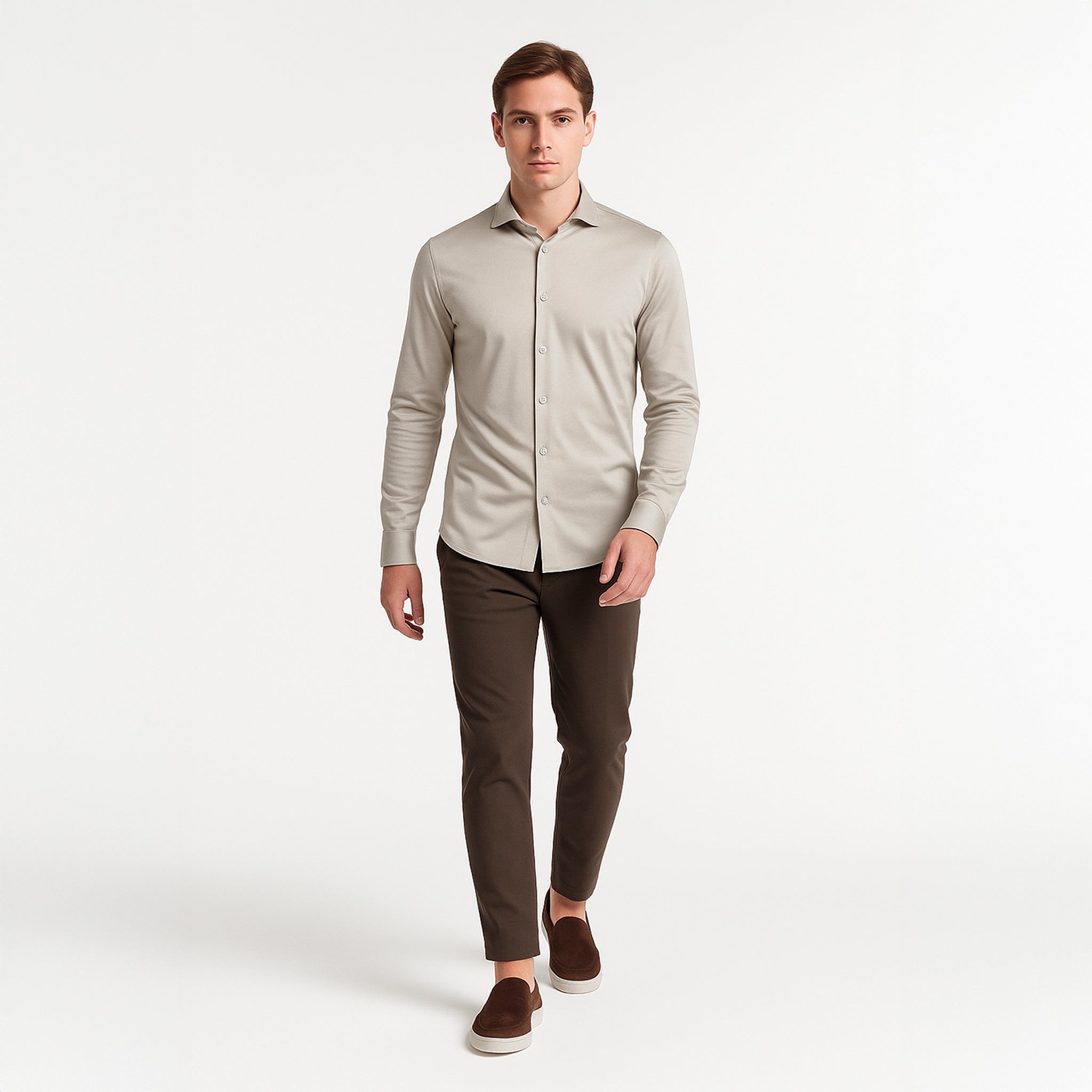 Sandstone Beige Formeel Overhemd